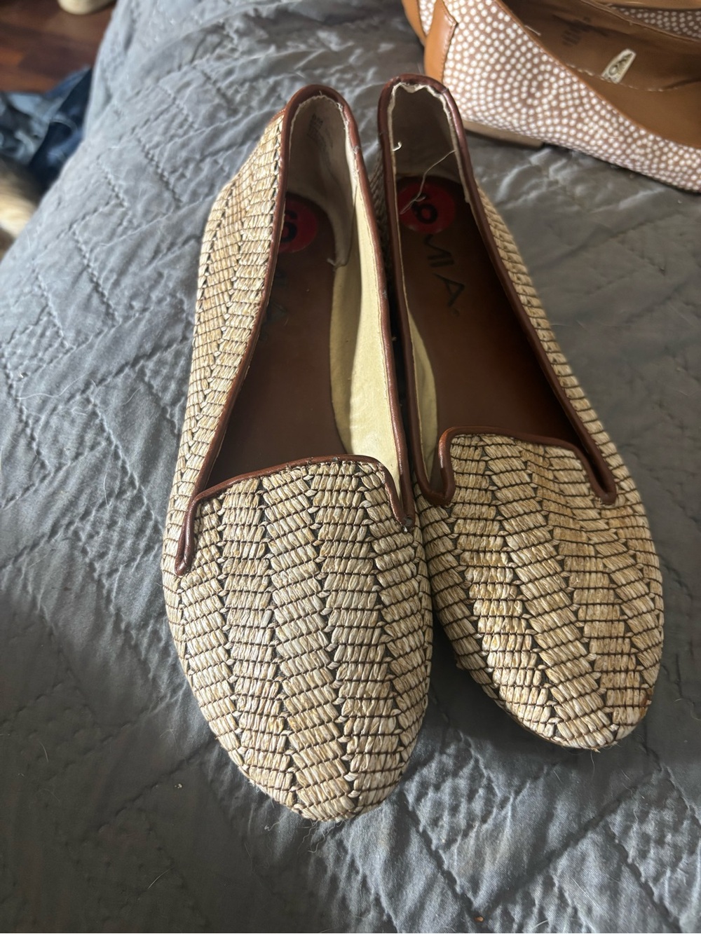 MIA Woven Flats in Brown & Tan